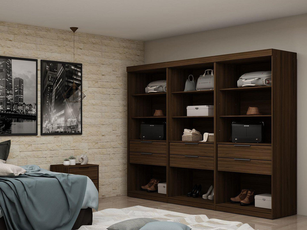 Oulu 3-Piece Open Sectional Wardrobe - Brown