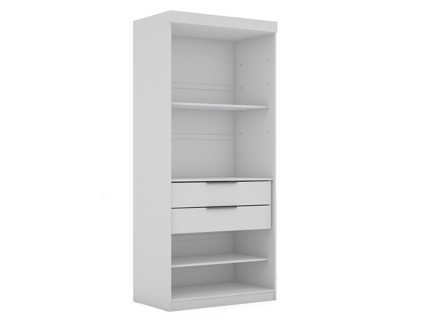 Oulu 3-Piece Open Sectional Wardrobe - White
