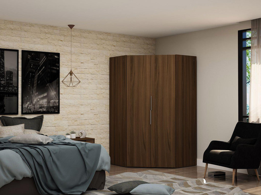 Oulu Corner Wardrobe - Brown