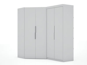 Oulu 2-Piece Modular Corner Wardrobe - White