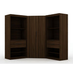 Oulu Semi-Open 3-Piece Modular Corner Wardrobe - Brown