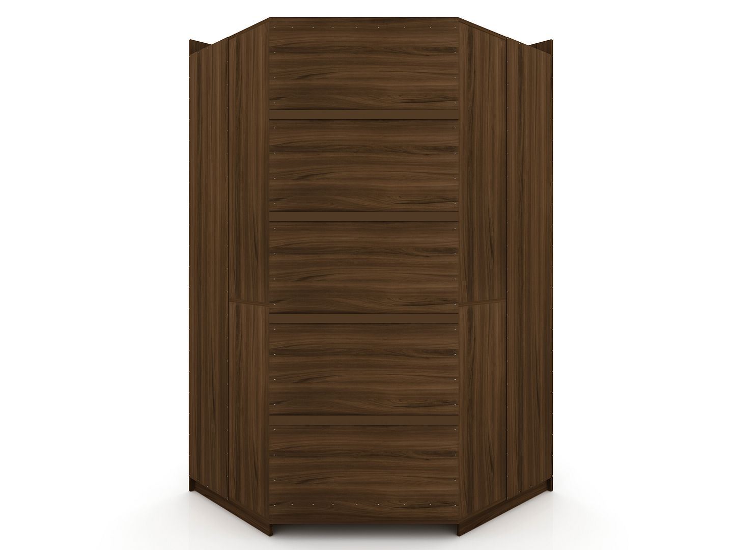 Oulu Semi-Open 3-Piece Modular Corner Wardrobe - Brown