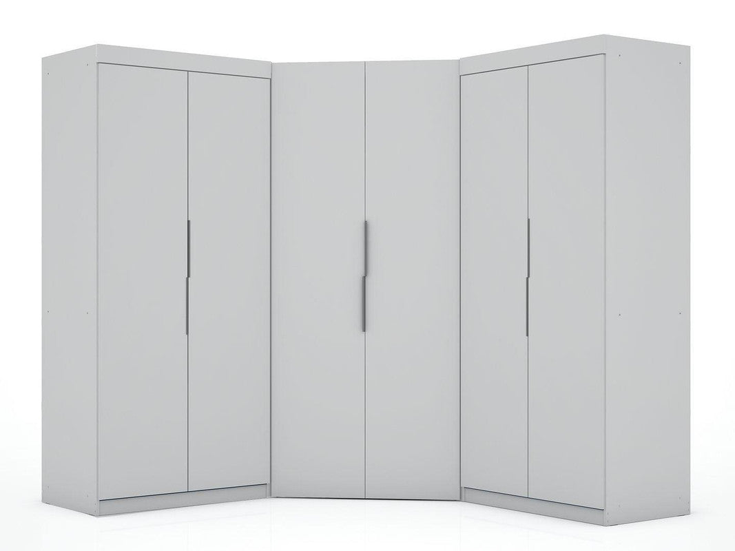 Oulu 3-Piece Modular Corner Wardrobe - White