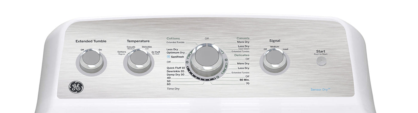 GE White Top-Load Washer (4.9 Cu. Ft.) & GE White Gas Dryer with SaniFresh Cycle (7.2 Cu. Ft.) - GTW451BMRWS/GTD45GBMRWS