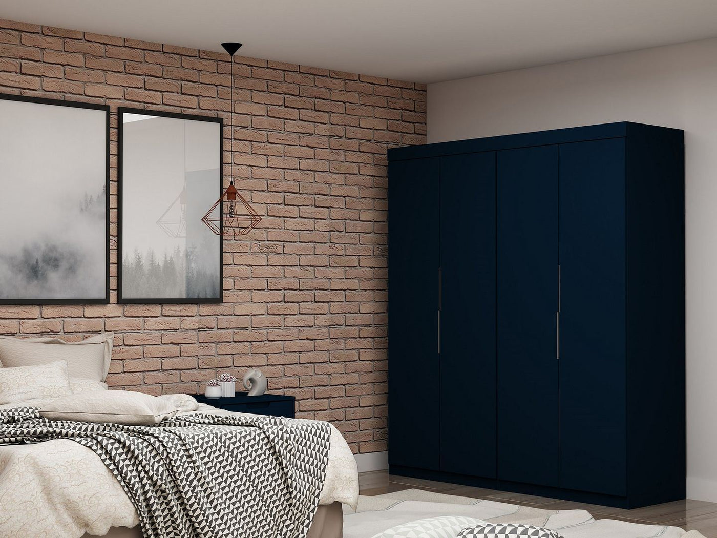 Oulu 2-Piece Modular Wardrobe - Midnight Blue