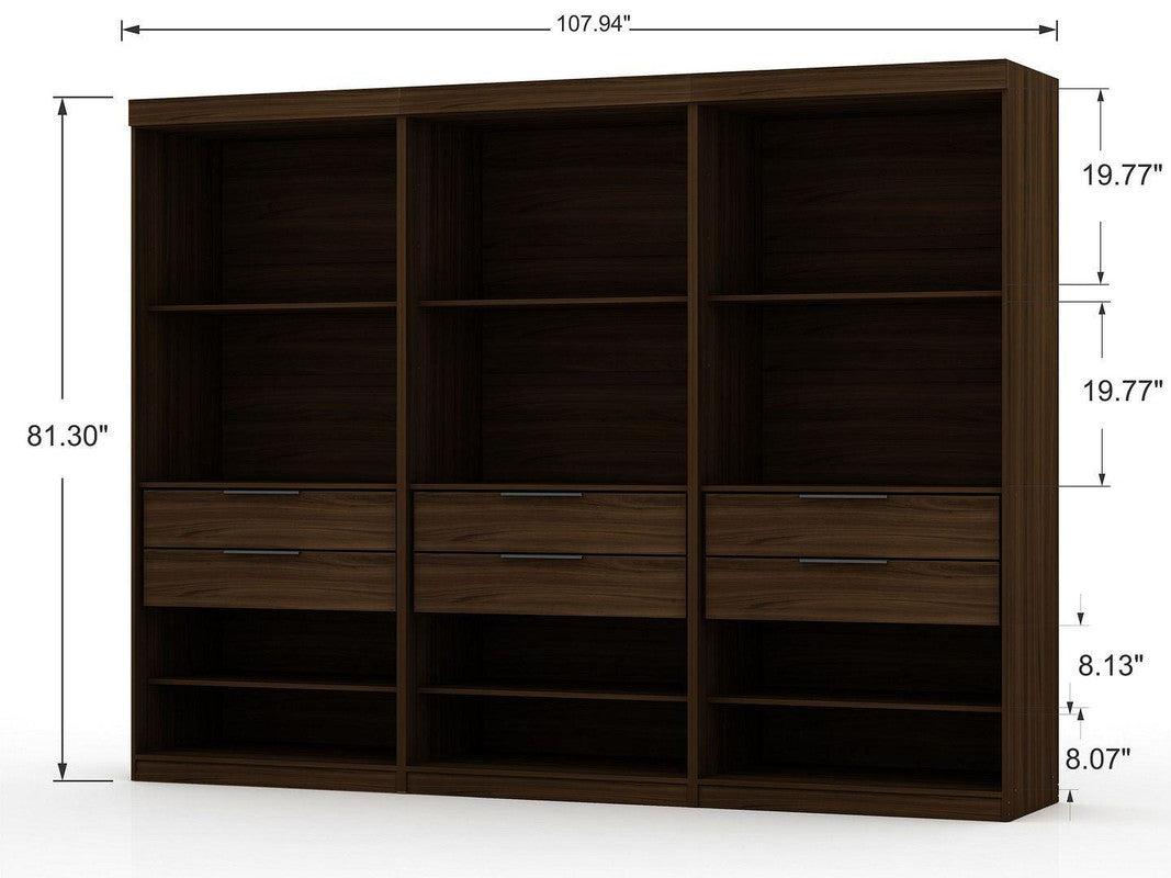 Oulu 3-Piece Modular Wardrobe - Brown