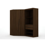 Oulu Semi-Open 2-Piece Modular Corner Wardrobe - Brown