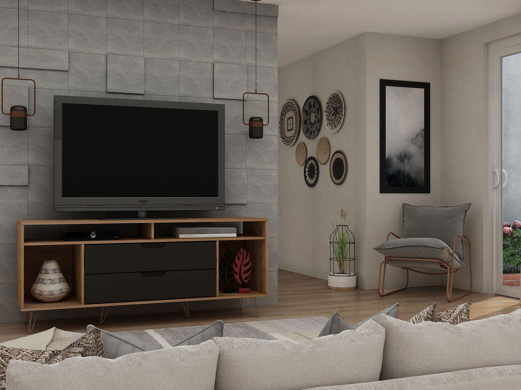 Nuuk TV Stand - Nature/Textured Grey