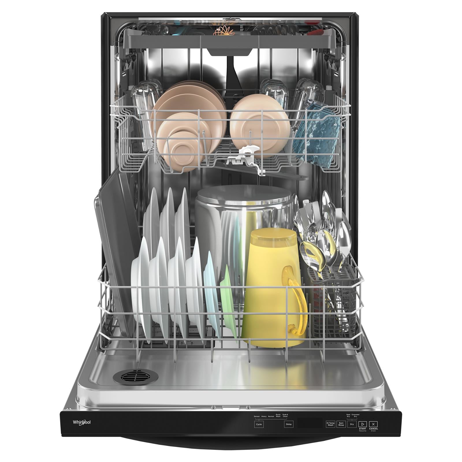 Whirlpool 24" Black Large Capacity Dishwasher with 3rd Rack (47 dBA) - WDT750SAKB