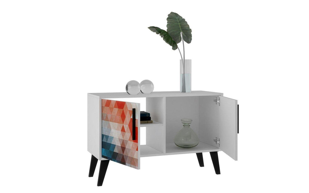 Kismayo Side Table - Red/Blue
