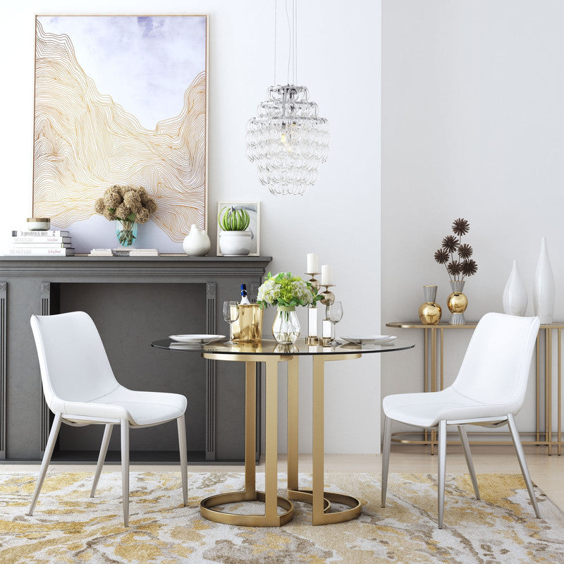 Teglberg Dining Chair - White/Silver - Set of 2