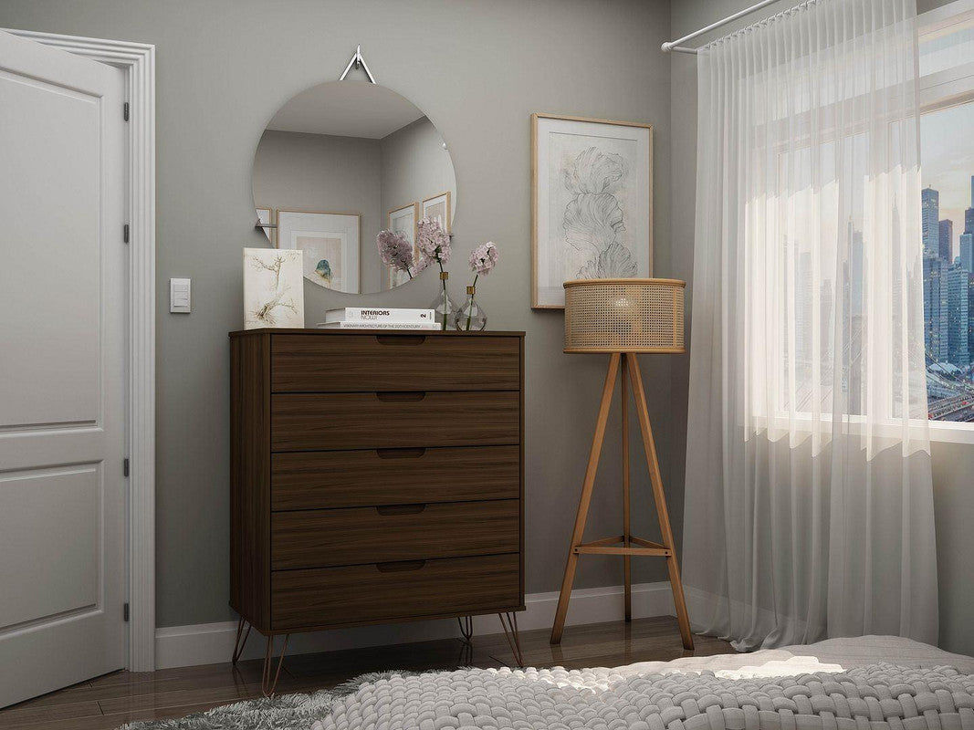Nuuk 5-Drawer Dresser - Brown