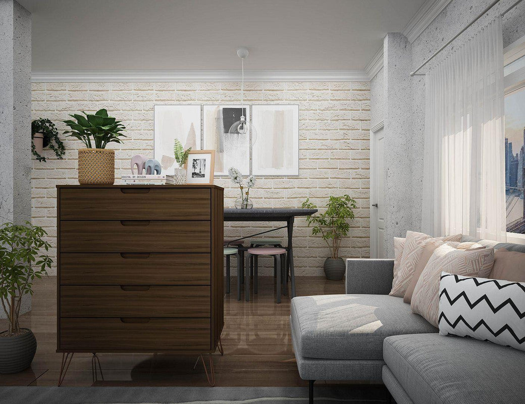 Nuuk 5-Drawer Dresser - Brown