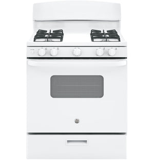 GE White Freestanding Gas Range (4.8 Cu. Ft.) - JCGBS10DEMWW