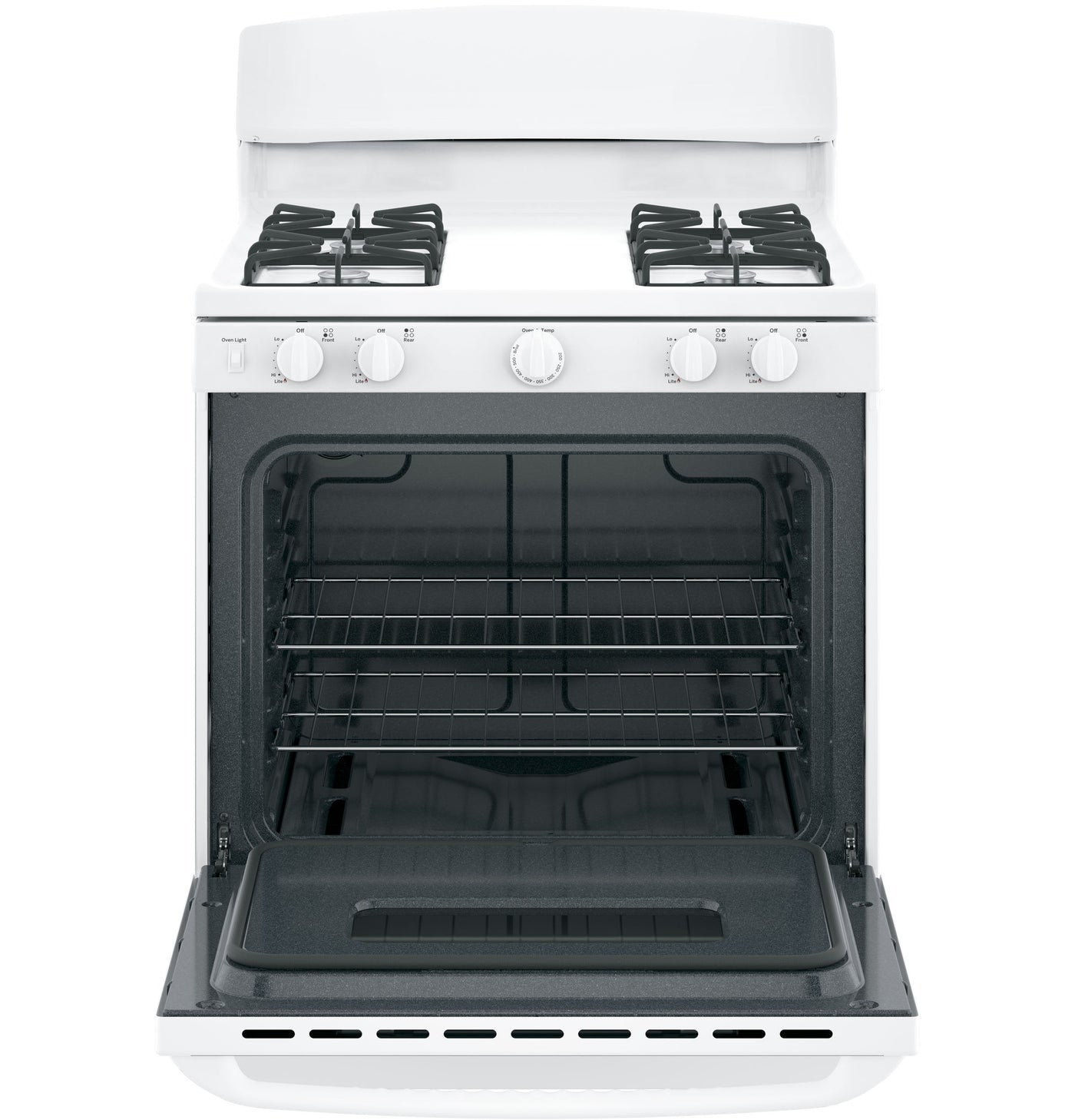 GE White Freestanding Gas Range (4.8 Cu. Ft.) - JCGBS10DEMWW