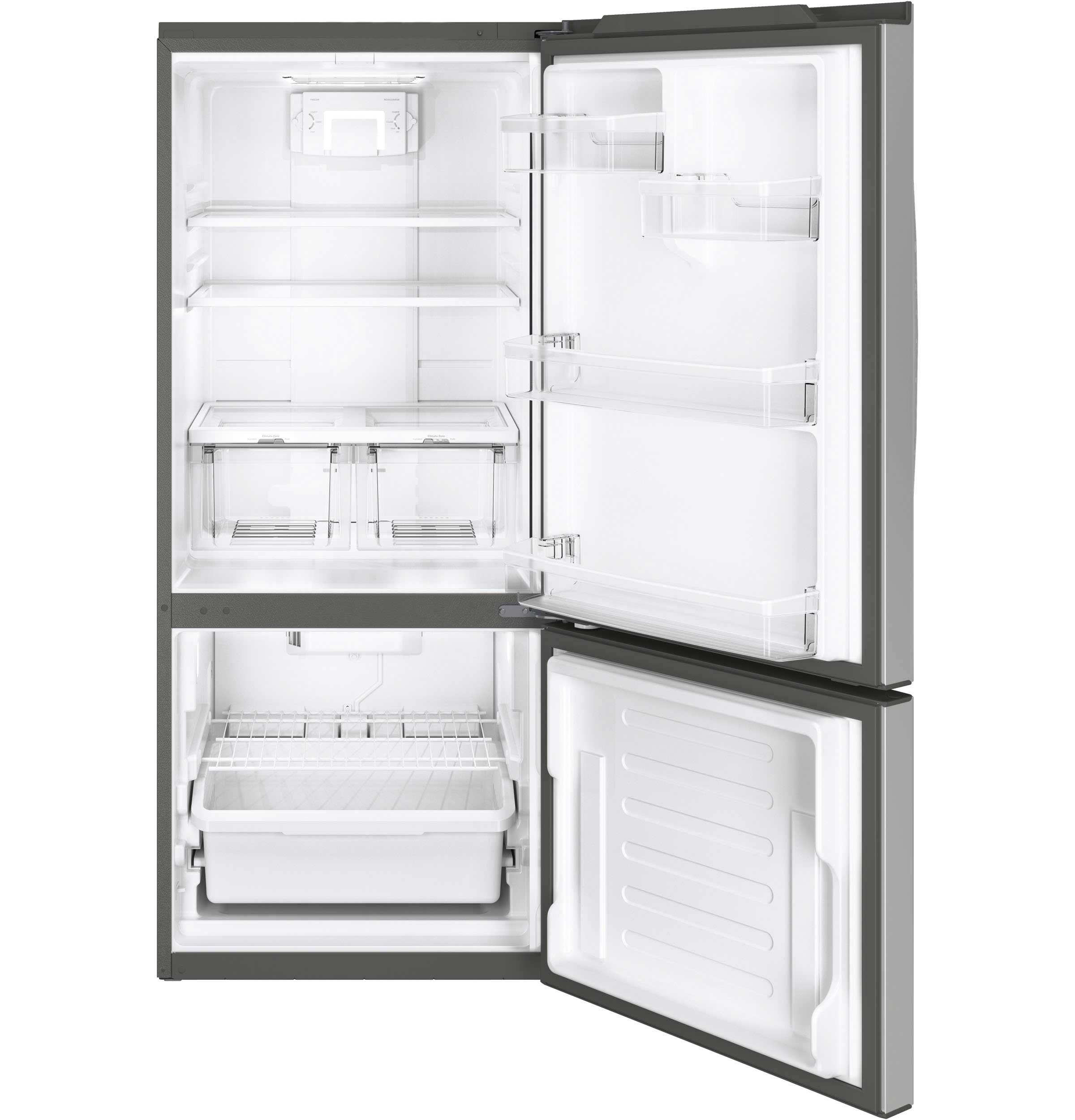 GE Fingerprint Resistant Stainless 30" Bottom-Mount Refrigerator (20.9 cu ft)- GBE21AYRKFS