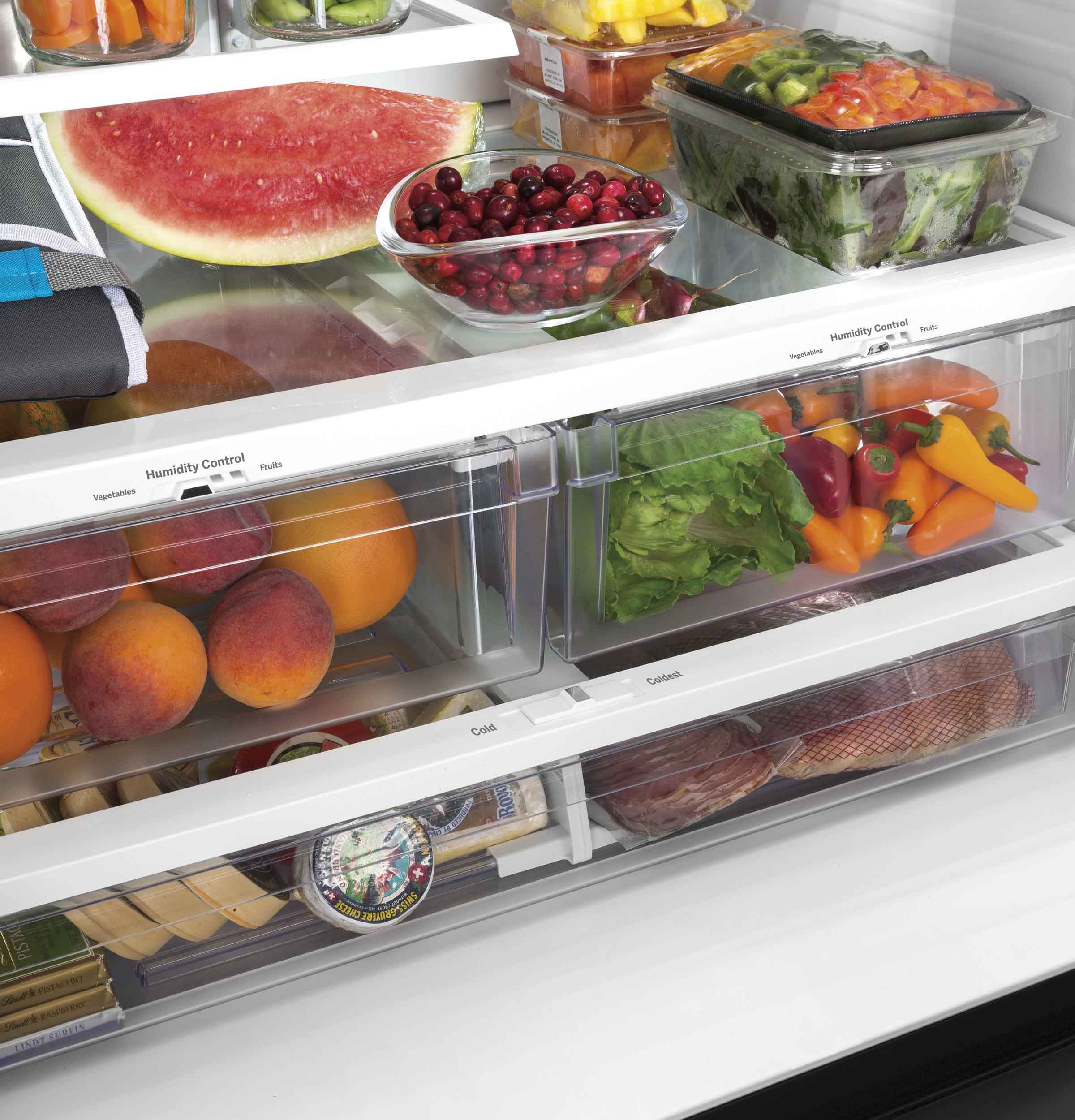 GE Fingerprint Resistant Stainlees Steel French-Door Refrigerator (26.7 Cu. Ft.) - GNE27JYMFS