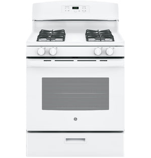 GE White Freestanding Gas Range (5.0 Cu. Ft.) - JCGBS60DEKWW
