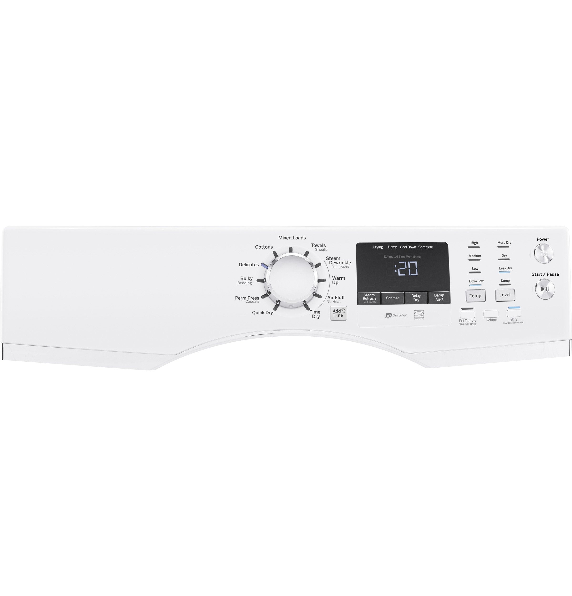 GE White Electric Dryer (7.5 Cu. Ft.) - GFD45ESMMWW