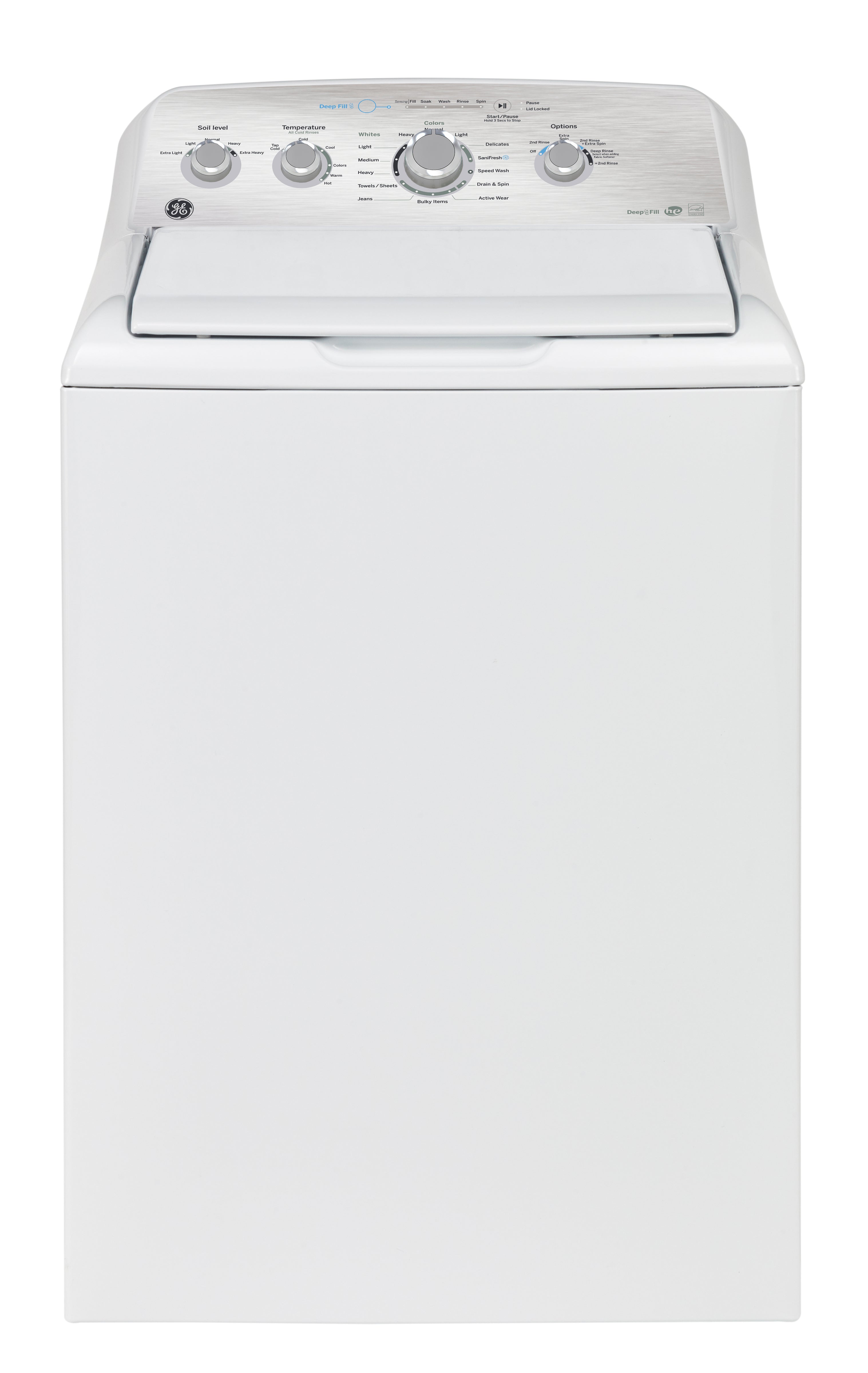 GE White Top-Load Washer with SaniFresh Cycle (5.0 Cu. Ft.) - GTW550BMRWS