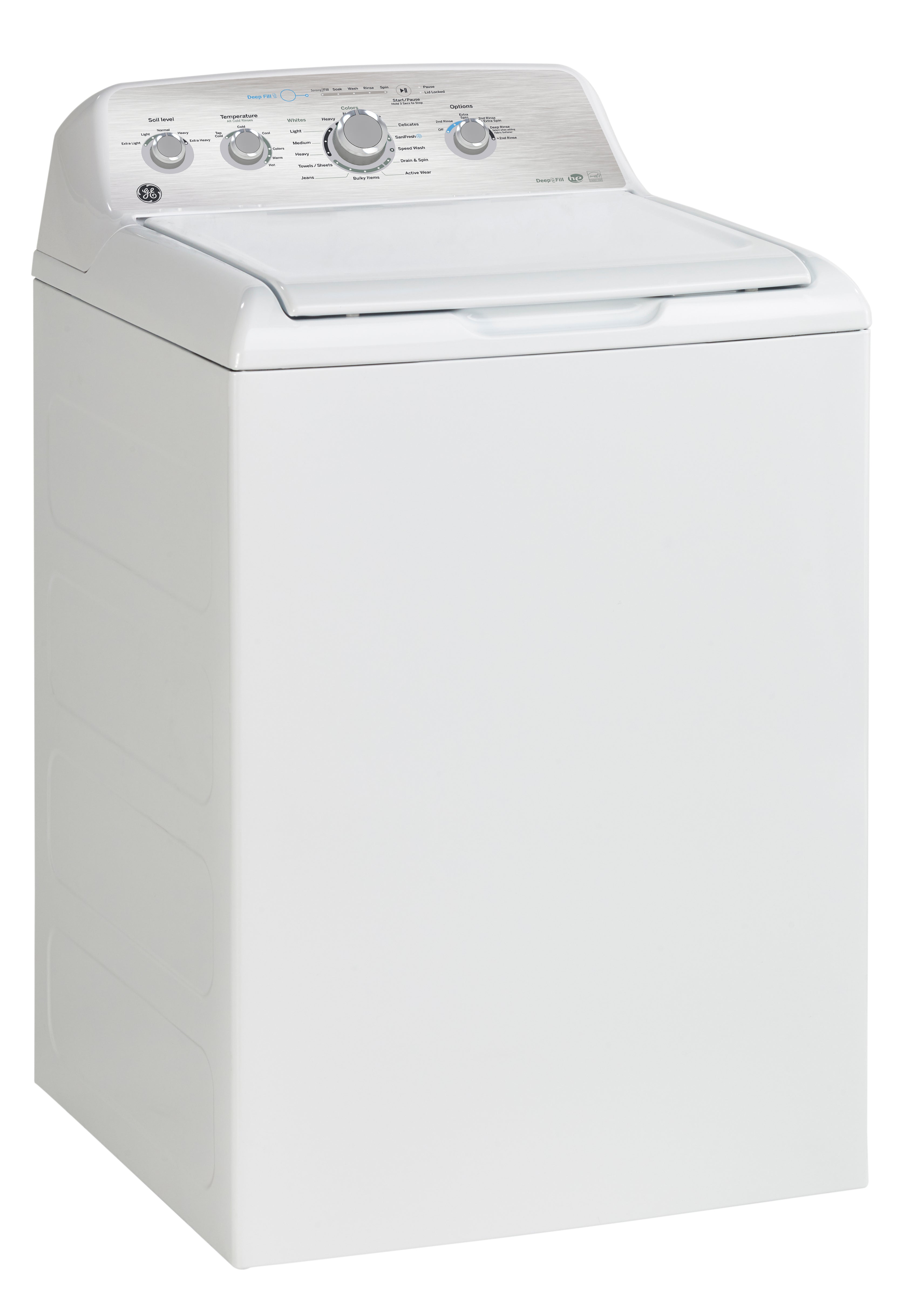 GE White Top-Load Washer with SaniFresh Cycle (5.0 Cu. Ft.) - GTW550BMRWS