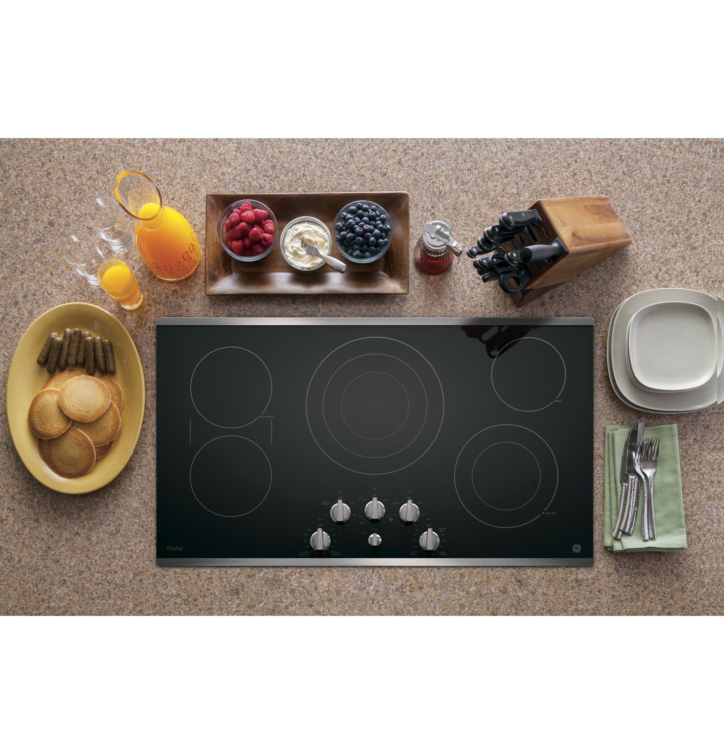 GE Profile Stainless Steel 36" Electric Cooktop - PP7036SJSS