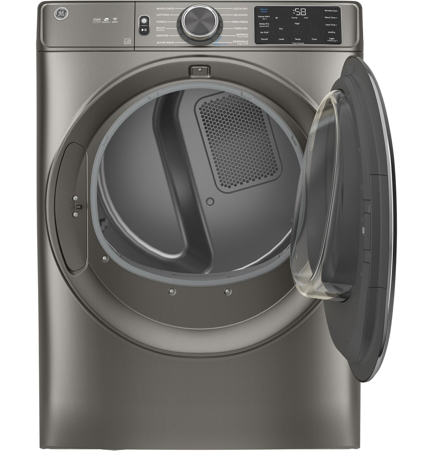GE Satin Nickel Electric Front Load Dryer (7.8 Cu. Ft.) - GFD65ESMNSN