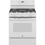 GE White 30" Freestanding Gas Convection Range with Air Fry (5.0 Cu.Ft.) - JCGB735DPWW