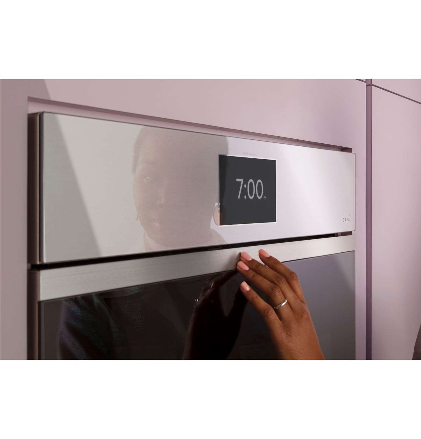 Café Platinum Glass 30in Smart Convection Double Wall Oven (10.0 Cu Ft)- CTD90DM2NS5