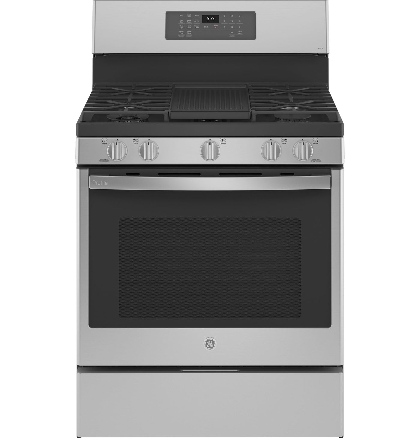 GE Profile Fingerprint Resistant Stainless Steel 30" Smart Freestanding Gas Range with Air Fry (5.6 Cu.Ft.) - PCGB935YPFS