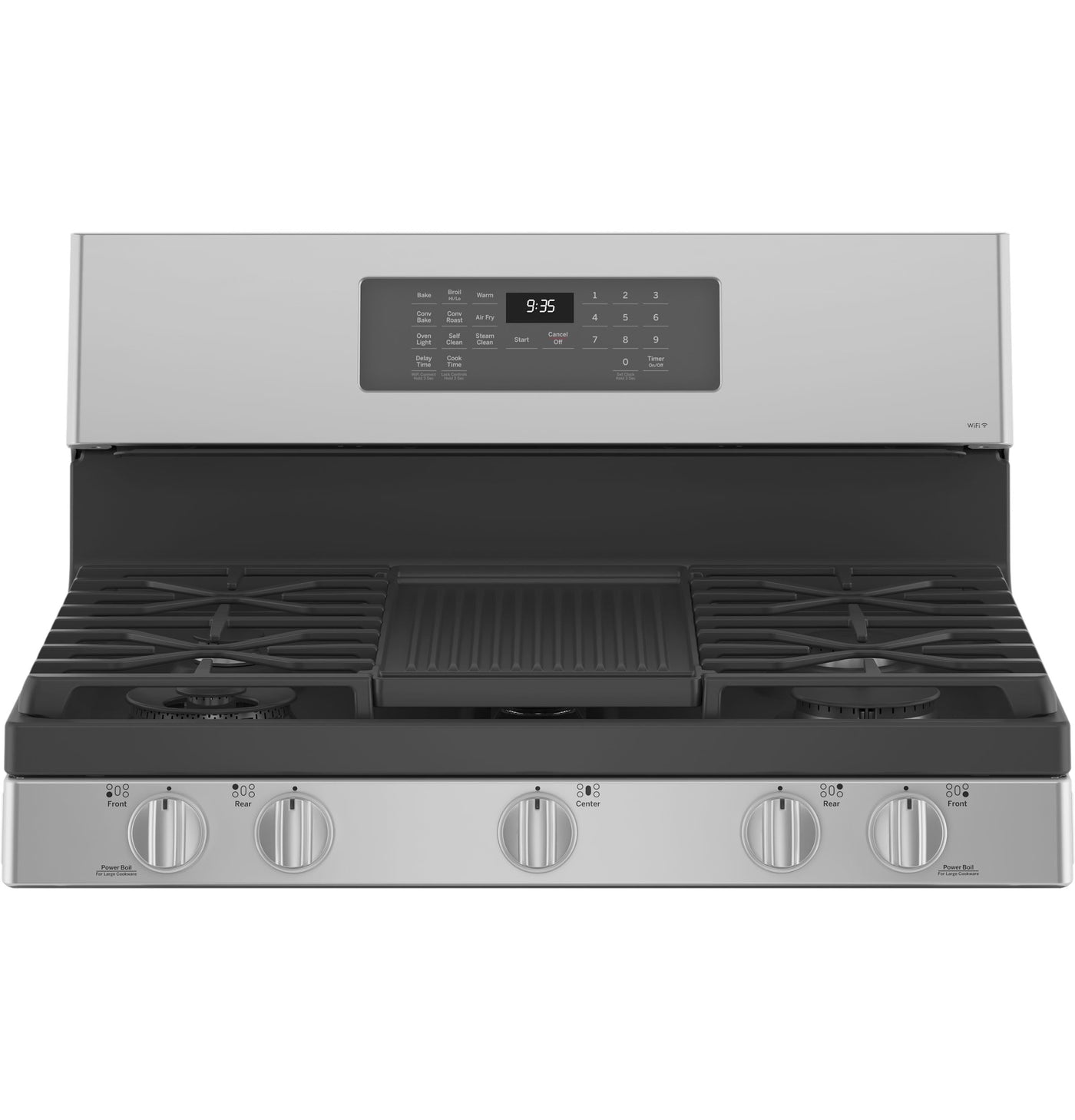 GE Profile Fingerprint Resistant Stainless Steel 30" Smart Freestanding Gas Range with Air Fry (5.6 Cu.Ft.) - PCGB935YPFS