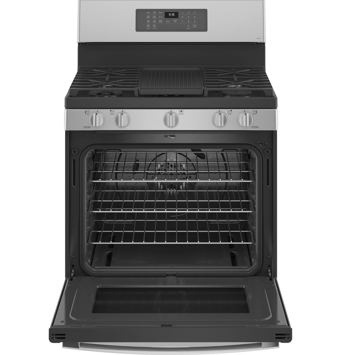 GE Profile Fingerprint Resistant Stainless Steel 30" Smart Freestanding Gas Range with Air Fry (5.6 Cu.Ft.) - PCGB935YPFS