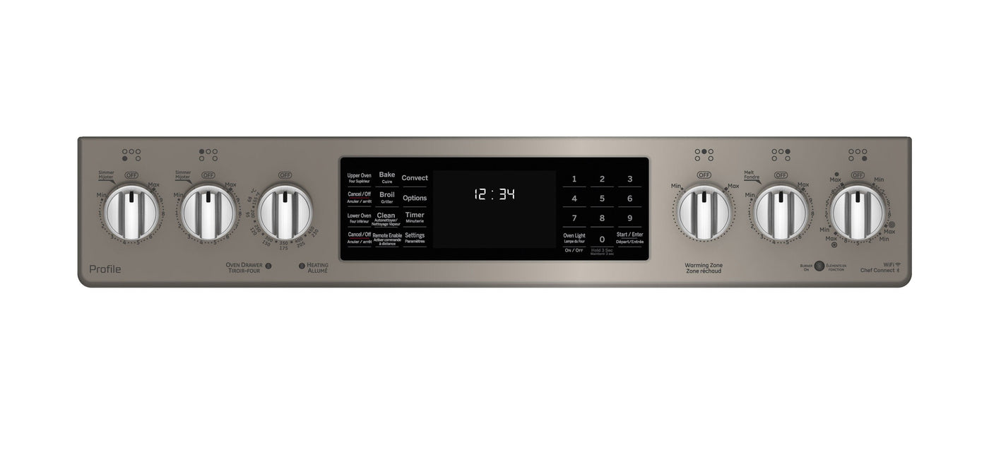 GE Profile Slate Slide-In Electric Convection Range with Air Fry (6.3 Cu. Ft.) - PCS940EMES