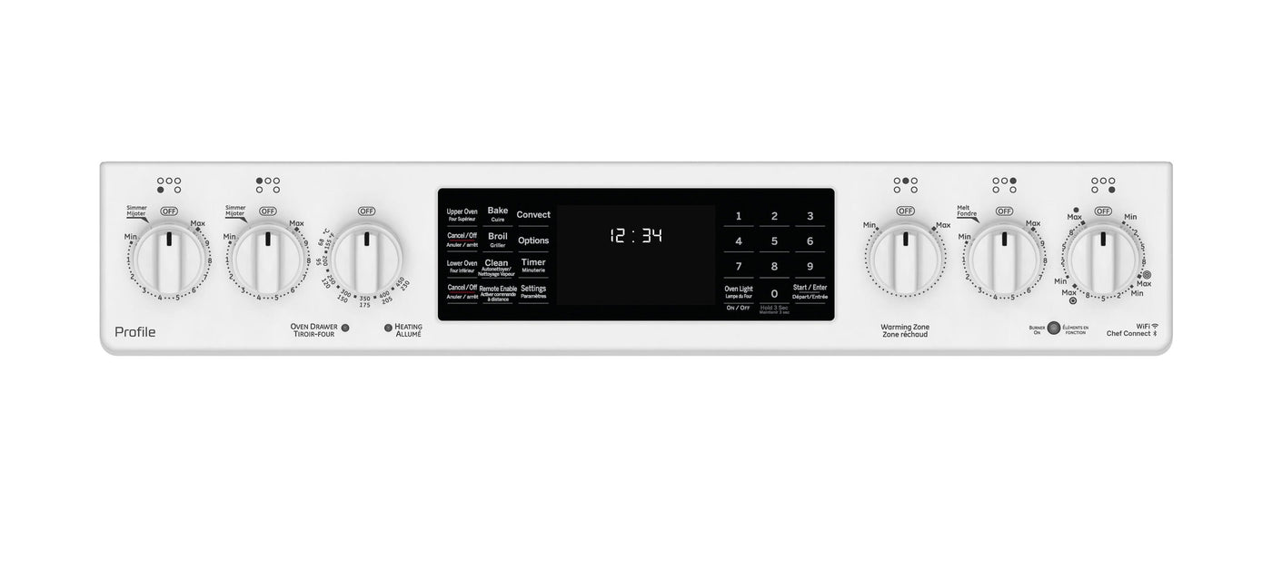 GE Profile White Slide-In Electric Convection Range with Air Fry (6.3 Cu. Ft.) - PCS940DMWW