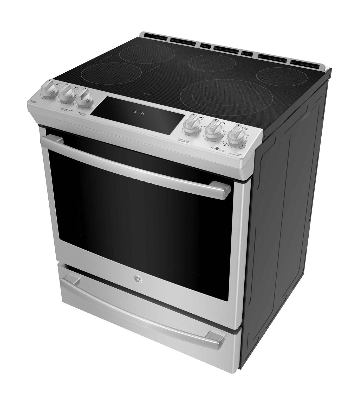 GE Profile Stainless Steel 30" Slide-In Electric Range (5.3 Cu. Ft.) - PCS940YMFS