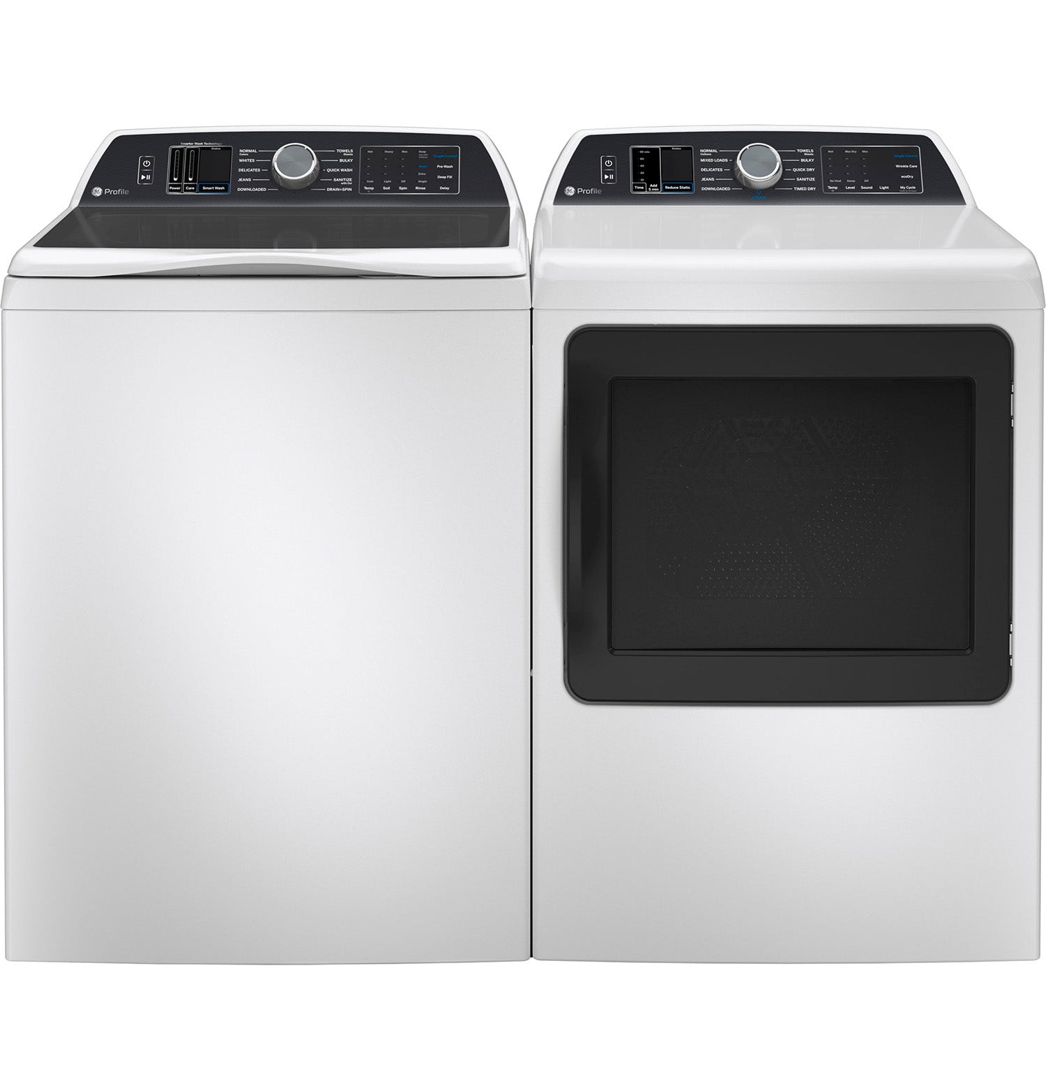 GE Profile White Electric Dryer with Sanitize Cycle (7.4 Cu. Ft) - PTD70EBMTWS