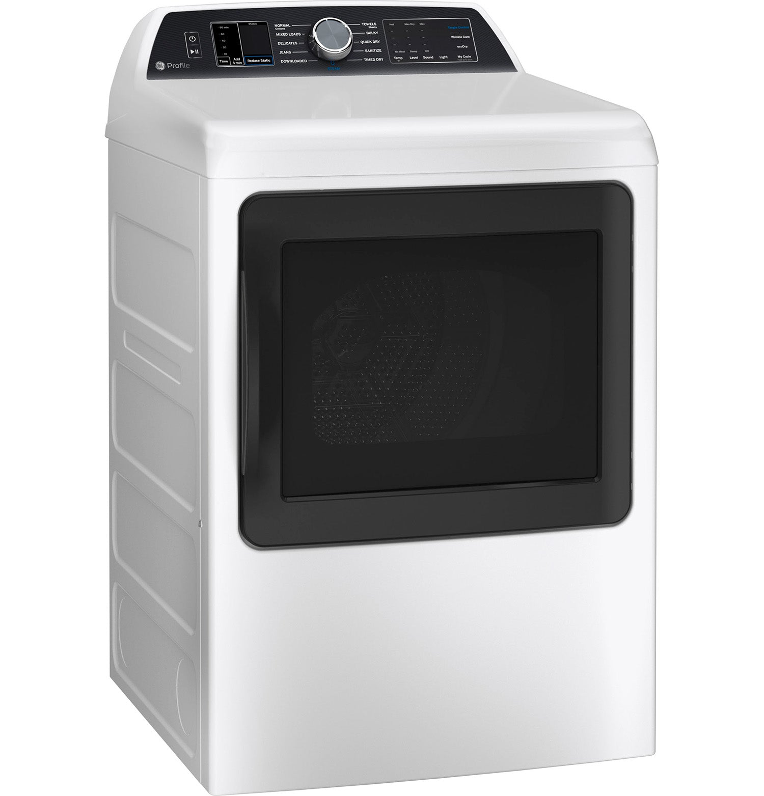 GE Profile White Electric Dryer with Sanitize Cycle (7.4 Cu. Ft) - PTD70EBMTWS