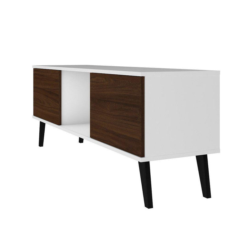 Derbent 53.5" TV Stand - White/Nut Brown