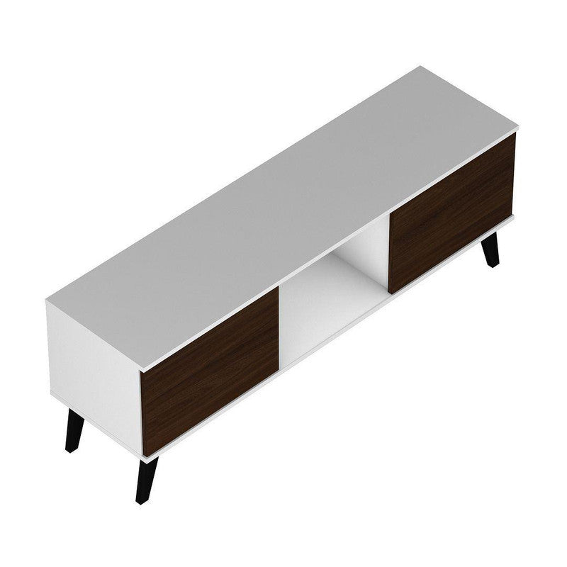 Derbent 53.5" TV Stand - White/Nut Brown