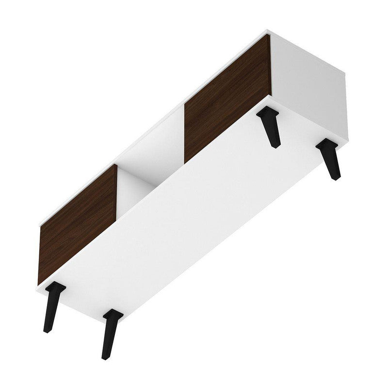 Derbent 53.5" TV Stand - White/Nut Brown