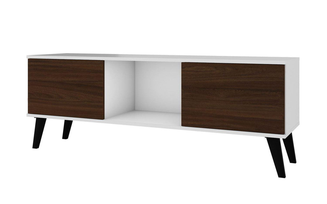 Derbent 53.5" TV Stand - White/Nut Brown