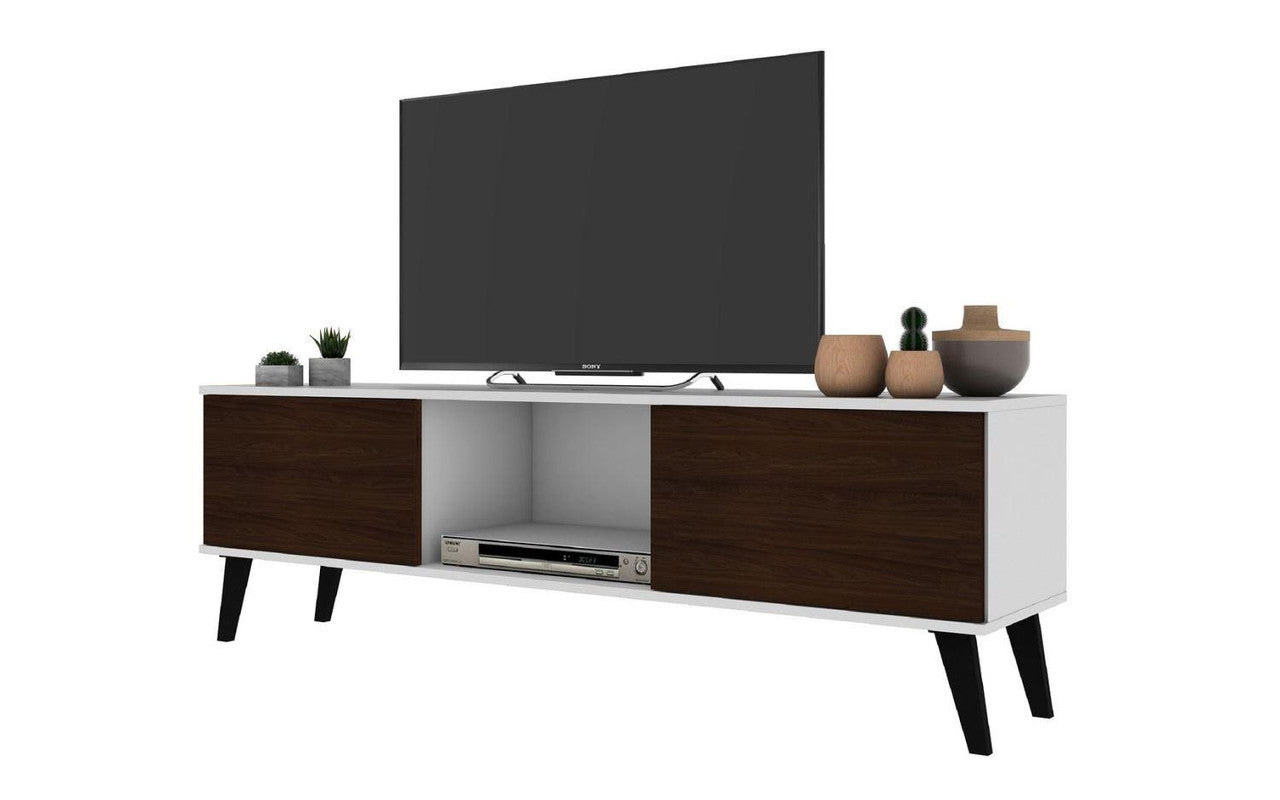 Derbent 53.5" TV Stand - White/Nut Brown