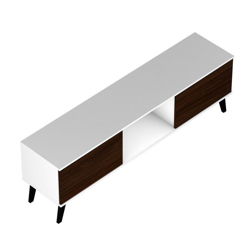 Derbent 62.5" TV Stand - White/Nut Brown