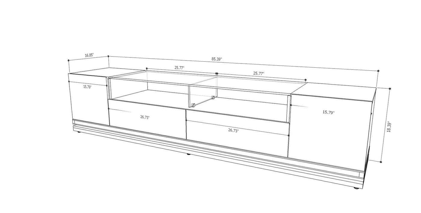 Emmelev 85" TV Stand - White Gloss