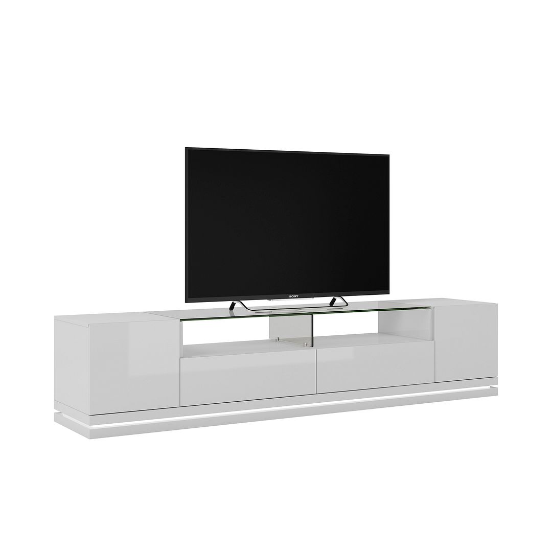 Emmelev 85" TV Stand - White Gloss