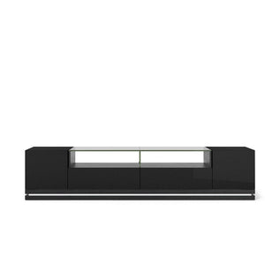 Emmelev 85" TV Stand - Black Gloss/Black Matte