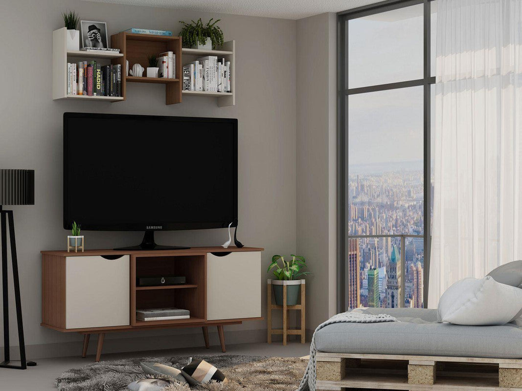 Applesham 54" TV Stand - Off White/Maple Cream