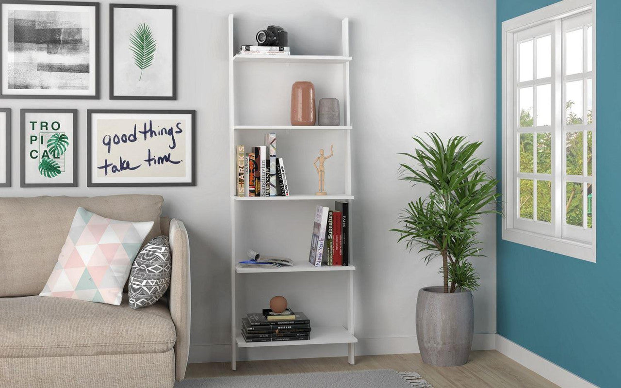 Erbil Ladder Bookcase - White