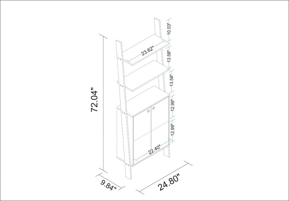 Erbil Ladder Display Cabinet - White