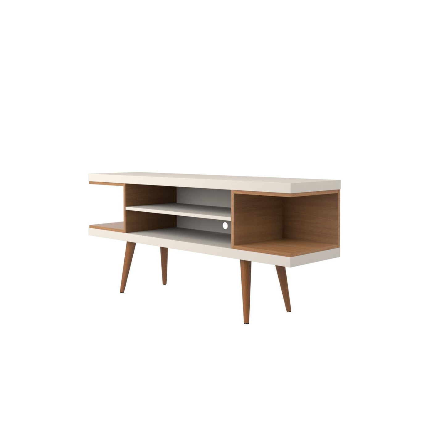 Aketi 53" TV Stand - Off White/ Maple Cream